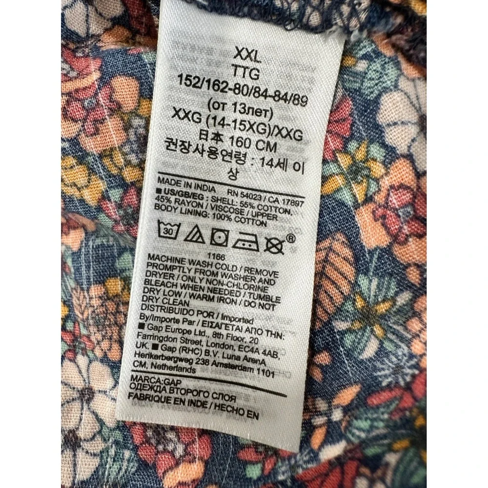 Gap Kids Girls XXL 14-16‎ Floral Cut-Out Sleeveless Dress Multi-Color